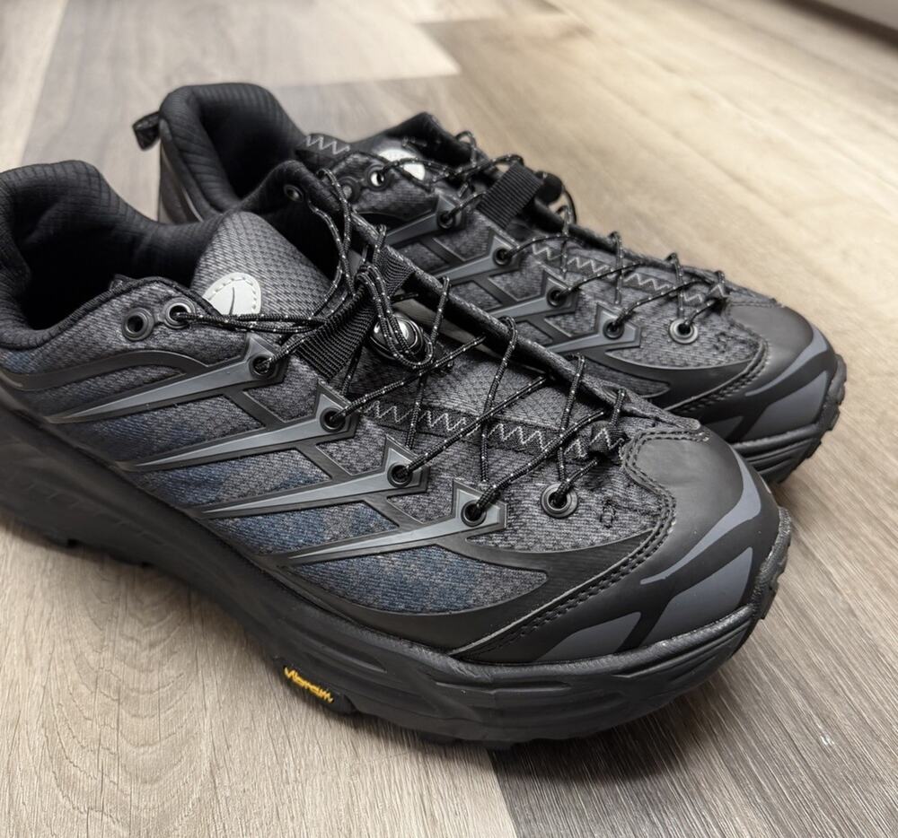 HOKA ONE ONE U Mafate Three2 Black Black Vibram Trail Sneakers Size 11